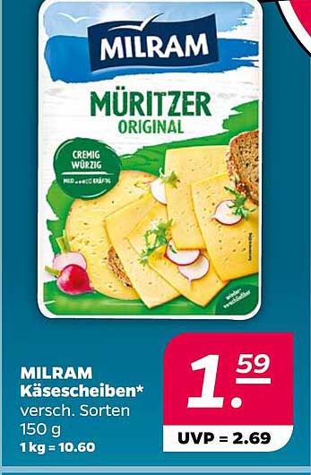 MILRAM Käse scheiben 150 g - verschiedene Sorten