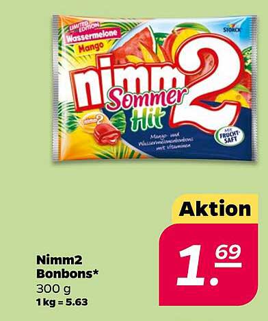 Nimm2 Sommer Hit Bonbons - Limitierte Edition Wassermelone
