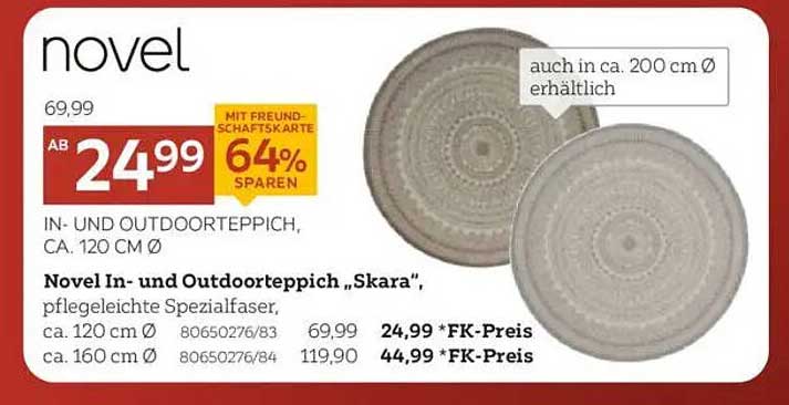 Novel In- und Outdoorteppich "Skara", ca. 120 cm Ø