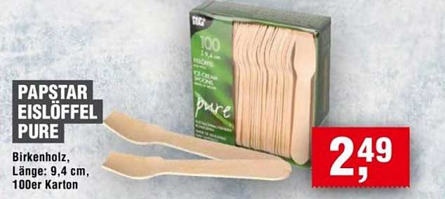 Papstar Eislöffel Pure, 100er Karton