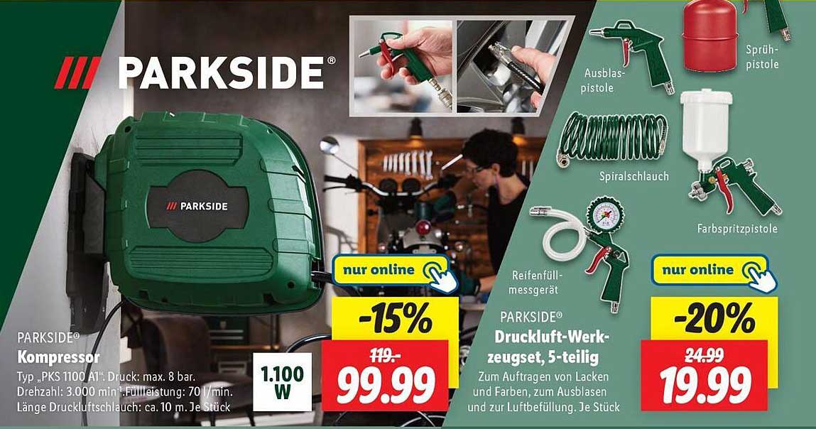 PARKSIDE® Kompressor und Druckluft-Werkzeugset – Ihre perfekte Lösung für jede Werkstatt