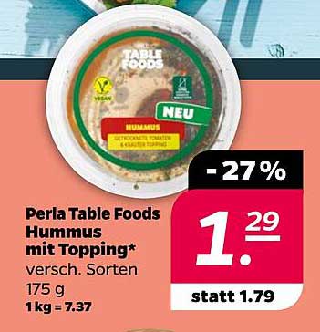 Perla Table Foods Hummus mit Topping, verschiedene Sorten 175 g
