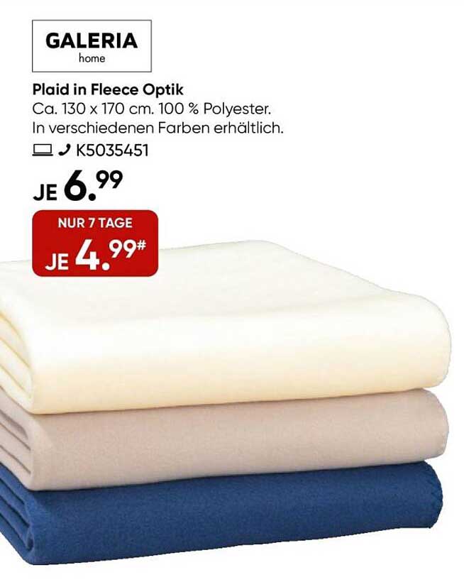 Plaid in Fleece Optik – 130 x 170 cm