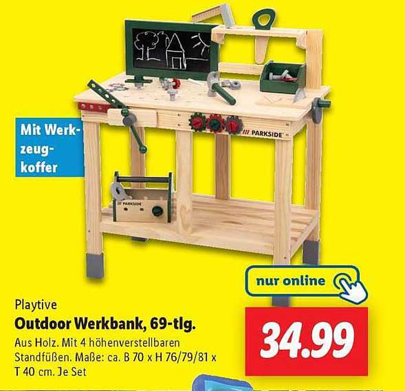 Playtive Outdoor Werkbank, 69-tlg.