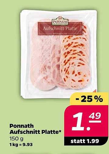 Ponnath Aufschnitt Platte 150 g