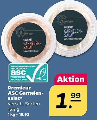 Premieur ASC Garnelen-Salat* versch. Sorten 125 g