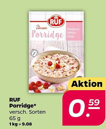 RUF Porridge - Himbeer White Choc 65 g
