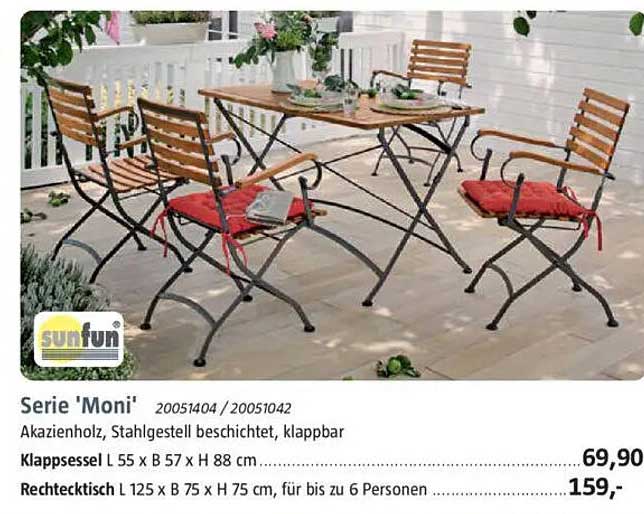 Serie 'Moni' - Akazienholz, Stahlgestell beschichtet, klappbar
