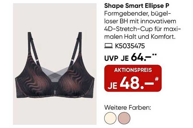 Shape Smart Ellipse P - Bügelloser BH mit 4D-Stretch-Cup