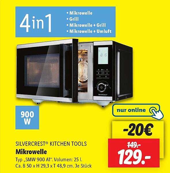 SILVERCREST® Mikrowelle 4in1 mit Grill und Umluft