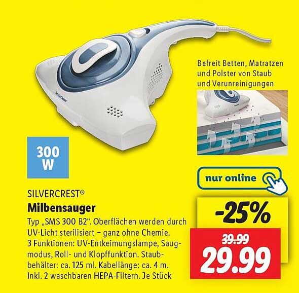 SILVERCREST® Milbensauger Typ "SMS 300 B2"