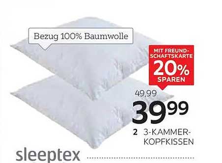 sleeptex 3-KAMMER-KOPFKISSEN