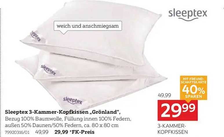 Sleeptex 3-Kammer-Kopfkissen „Grönland“