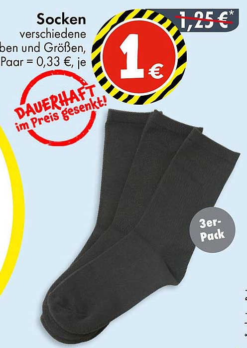 Socken – 3er-Pack für nur 1 €