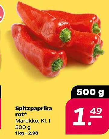 Spitzpaprika rot* - Marokko, Kl. I, 500 g