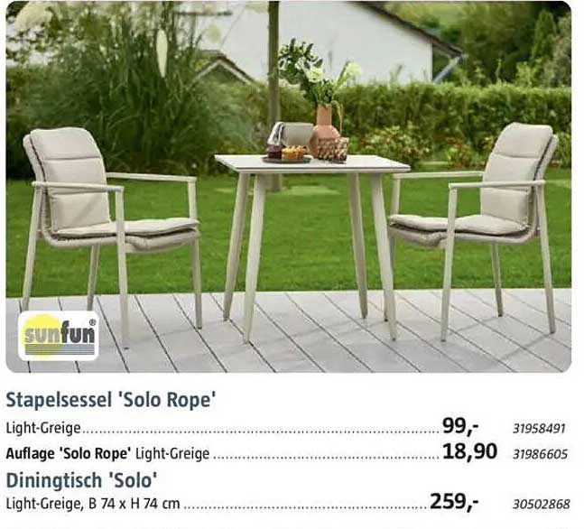 Stapelsessel 'Solo Rope' - Light-Greige