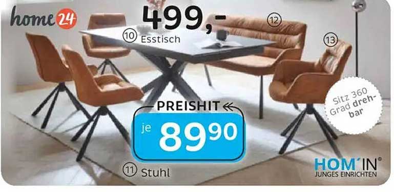 Stilvolles Esszimmer-Set mit Esstisch und Drehstuhl