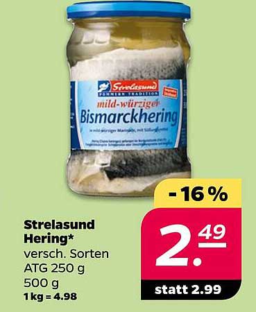 Strelasund Hering - Mild-würziger Bismarckhering 250 g