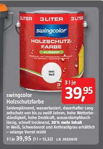 swingcolor Holzschutzfarbe - 3 Liter