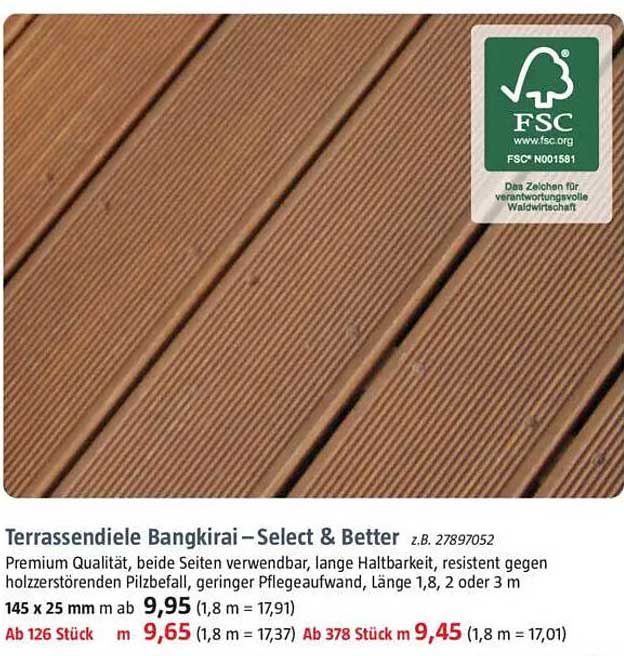 Terrassendiele Bangkirai – Select & Better