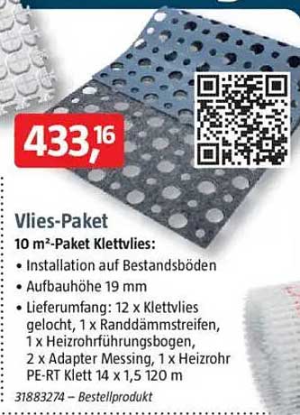 Vlies-Paket 10 m² Klettvlies
