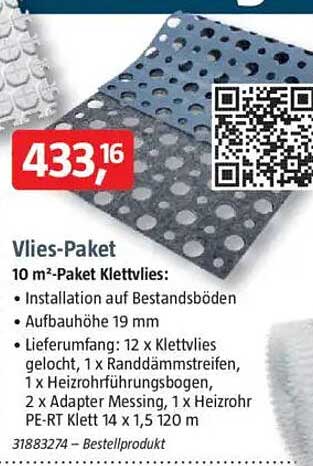 Vlies-Paket Klettvlies 10 m²