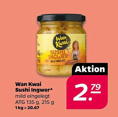Wan Kwai Sushi Ingwer* mild eingelegt ATG 135 g, 215 g