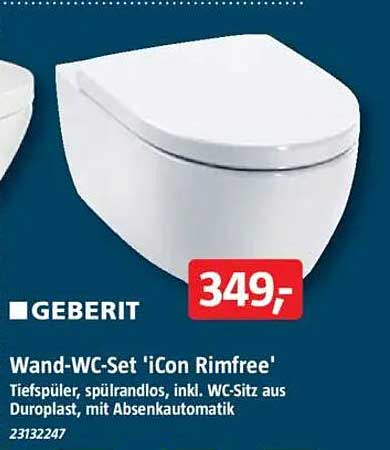 Wand-WC-Set 'iCon Rimfree' von Geberit