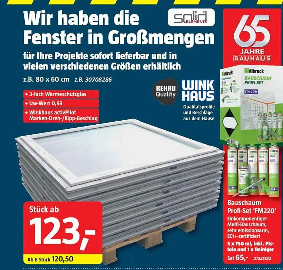 Wir haben die Fenster in Großmengen