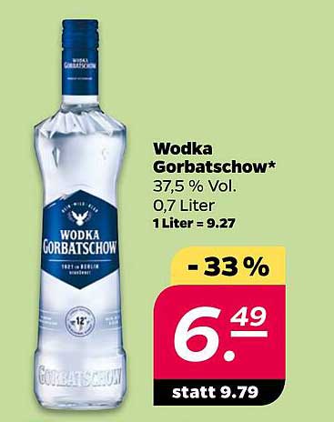 Wodka Gorbatschow 0,7 Liter, 37,5 % Vol.