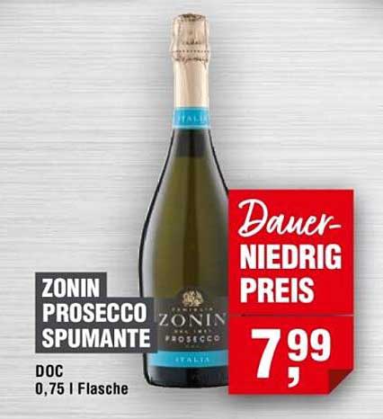 ZONIN PROSECCO SPUMANTE DOC 0,75 L Flasche