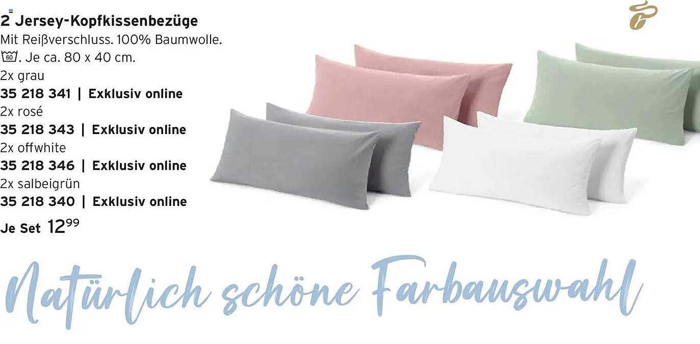 2 Jersey-Kopfkissenbezüge