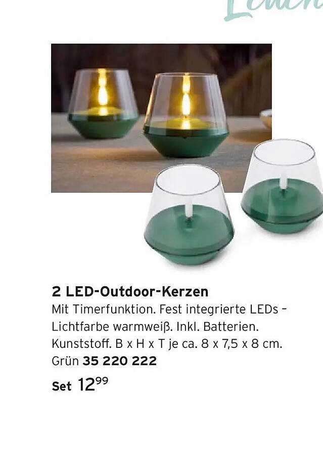 2 LED-Outdoor-Kerzen