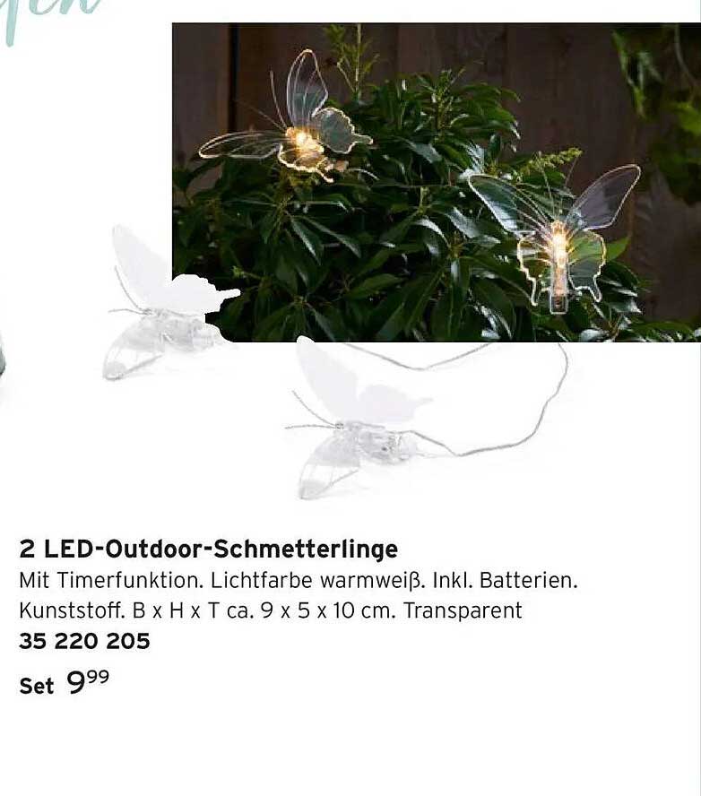 2 LED-Outdoor-Schmetterlinge