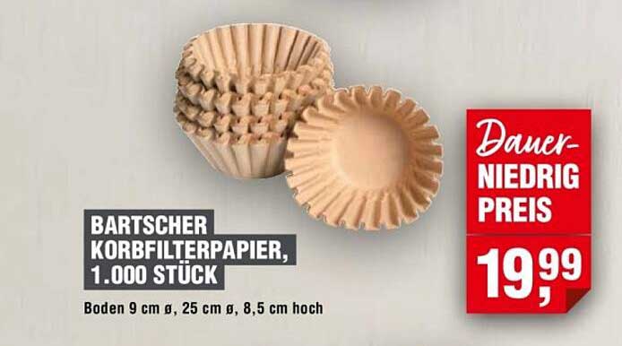 BARTSCHER KORBFILTERPAPIER, 1.000 STÜCK