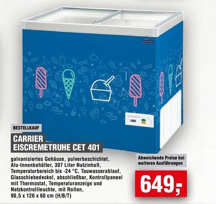 CARRIER EISCREMETRUHE CET 401