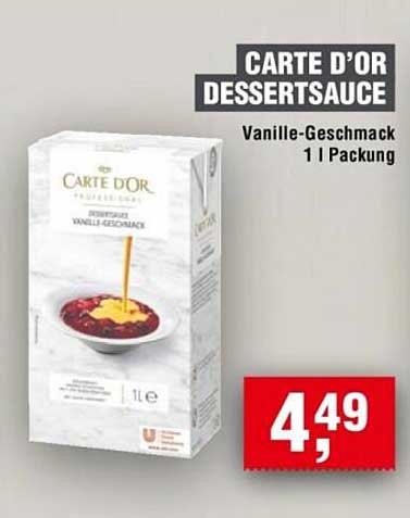 CARTE D'OR DESSERTSAUCE Vanille-Geschmack 1 l Packung