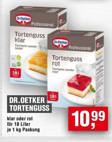 DR. OETKER TORTENGUSS klar oder rot für 18 Liter je 1 kg Packung
