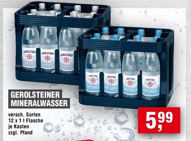 GEROLSTEINER MINERALWASSER versch. Sorten 12 x 1 l Flasche je Kasten zzgl. Pfand