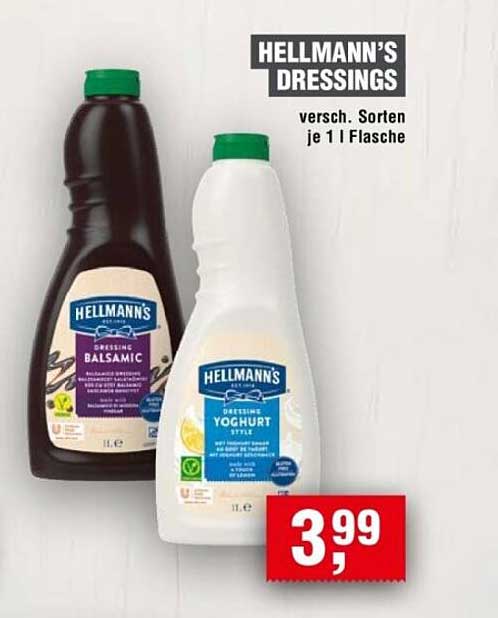 HELLMANN’S DRESSINGS versch. Sorten je 1 l Flasche