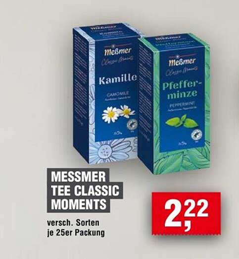 MESSMER TEE CLASSIC MOMENTS versch. Sorten je 25er Packung