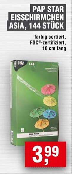 PAP STAR EISSCHIRMCHEN ASIA, 144 STÜCK