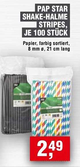 PAP STAR SHAKE-HALME STRIPES, JE 100 STÜCK
