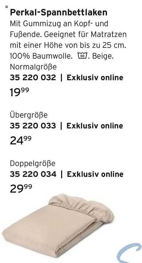 Perkal-Spannbettlaken