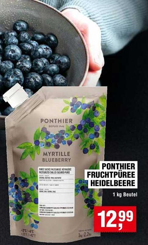 PONTHIER FRUCHTPÜREE HEIDELBEERE 1 kg Beutel