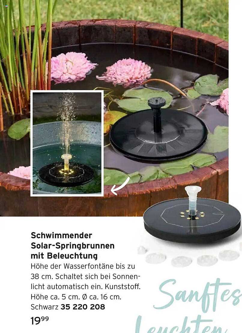 Schwimmender Solar-Springbrunnen mit Beleuchtung