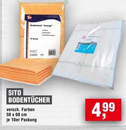 SITO BODENTÜCHER versch. Farben 50 x 60 cm je 10er Packung