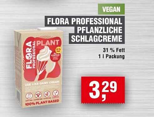 VEGAN FLORA PROFESSIONAL PFLANZLICHE SCHLAGCREME