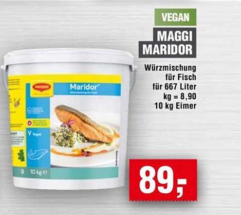 VEGAN MAGGI MARIDOR Würzmischung für Fisch für 667 Liter kg = 8,90 10 kg Eimer