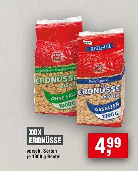 XOX ERDNÜSSE versch. Sorten je 1000 g Beutel